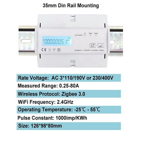 Compteur D éNergie WiFi Triphasé Bidirectionnel KWh Moniteur de