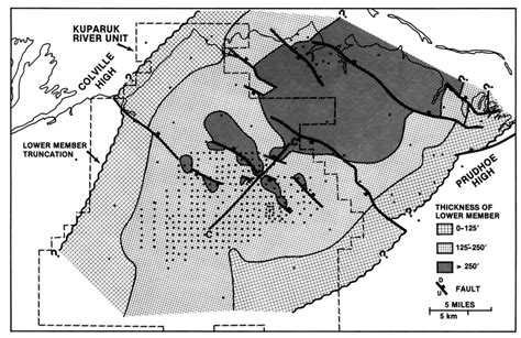 Isopach Map Showing Thickness Of The Lower Member And Locations Of