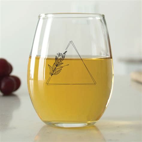 Triangle With Leaves 9 Oz ARC Perfection Stemless Wine Glasses In