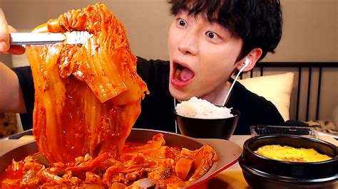 【mukbang】통 돼지김치찜과 흰밥에 계란찜 먹방한식キムチ蒸しsteamed Pork Kimchi Real Eating