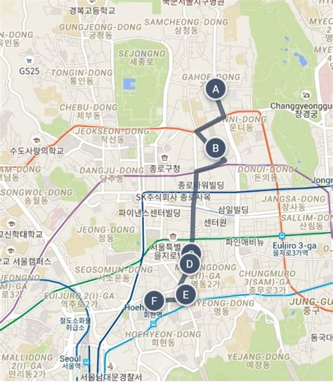 A Shopping And Sightseeing Walking Tour Map Seoul Korea And Other