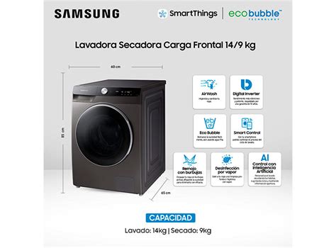 Ripley LAVADORA SECADORA SAMSUNG 14 9 KG CON AI CONTROL WD14TP04DSX ZS