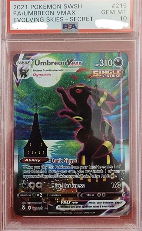 Pokémon evolving skies moonbreon PSA10 Hobbies Toys Toys Games on