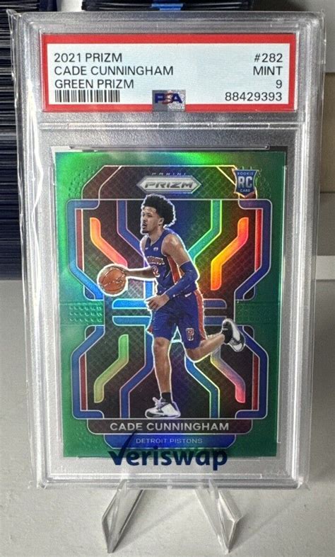 2021 Panini Prizm Cade Cunningham Green Prizm PSA 9 Rookie RC 282