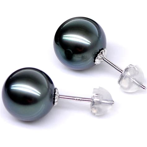 Black Pearl Earrings Black Pearl Studs Black Pearl Stud - Etsy