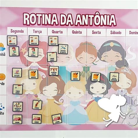 Quadro De Rotina Semanal Princesas Elo7 Produtos Especiais