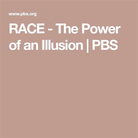 RACE - The Power of an Illusion | PBS | Illusions, Racing, African ...