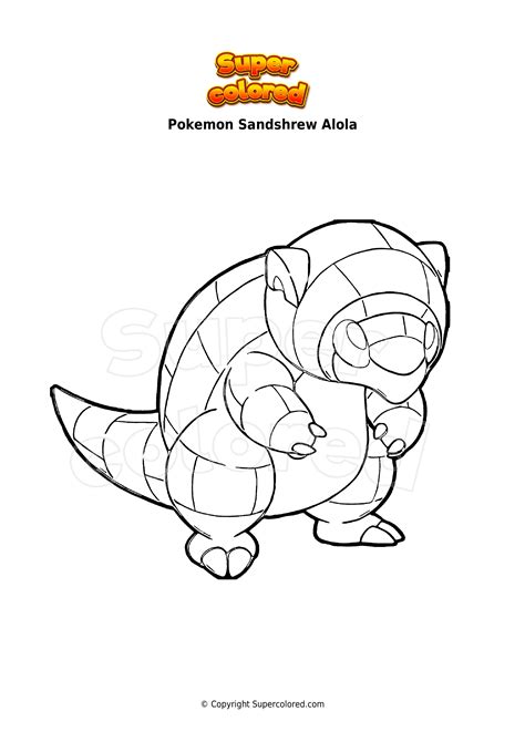 Dibujo Para Colorear Pokemon Sandshrew Alola Supercolored