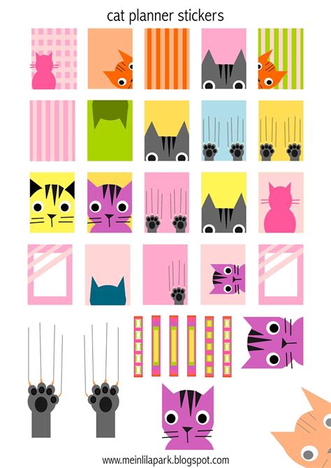 Free printable cat planner stickers - Agendasticker - freebie