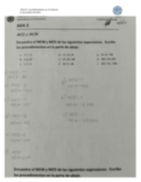 SOLUTION Ejercicios De M Ximo N Divisor Y M Nimo Comun Divisor Con