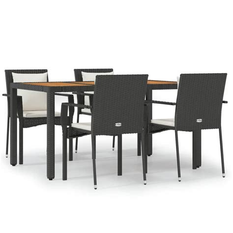 Mobilier D Ner De Jardin Et Coussins Pcs Noir R Sine Tress E Leroy