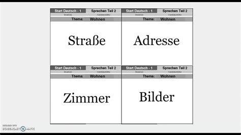 Goethe Zertifikat A1 Speaking Part 2 Start Deutsch A1 Speaking Part 2