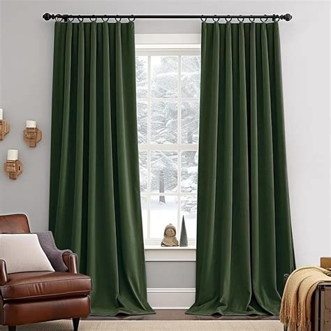 Amazon Lazzzy Green Velvet Curtain Thermal Insulated Curtains 84