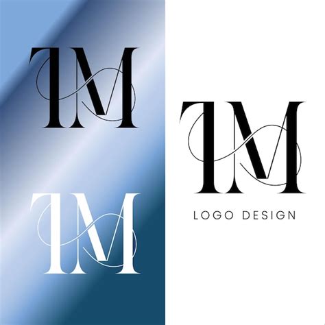 Création de logo de lettre initiale TM Vecteur Premium