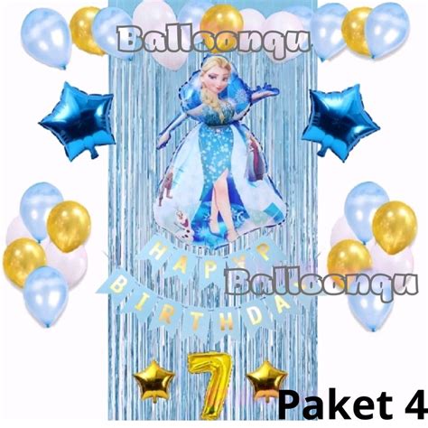 Jual Paket Dekorasi Ulang Tahun Balon Foil Princess Olaf Anna