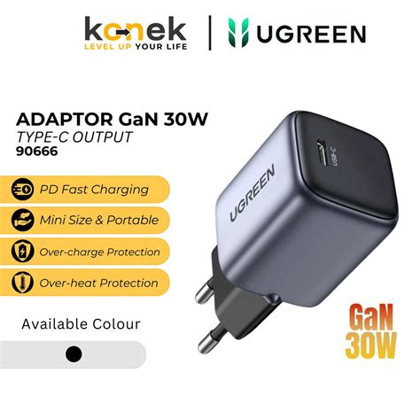 Jual Ugreen Nexode Kepala Charger GaN Type C PD 30W QC Fast Charging