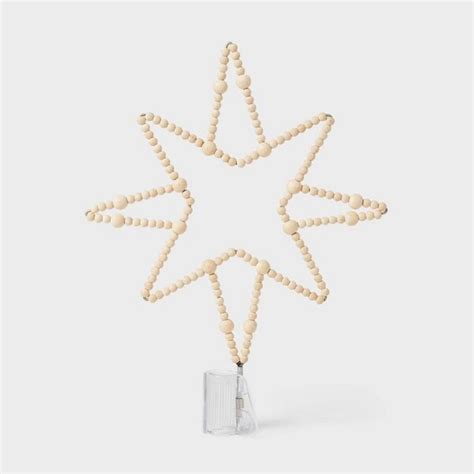 Threshold Designed W Studio Mcgee Wood Bead Christmas Tree Topper