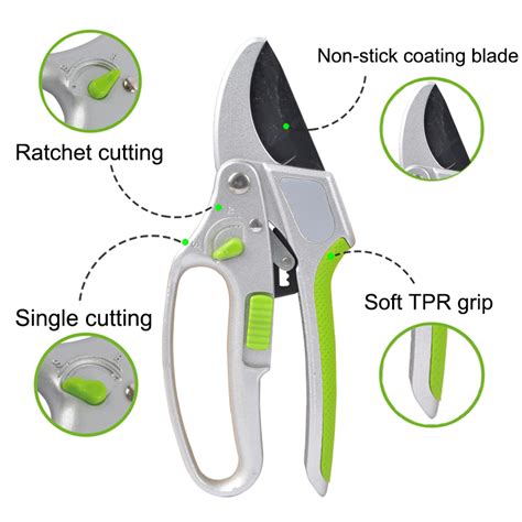 Vertak Global Patent Innovation 2 In 1 Aluminium Ratchet Garden Pruner