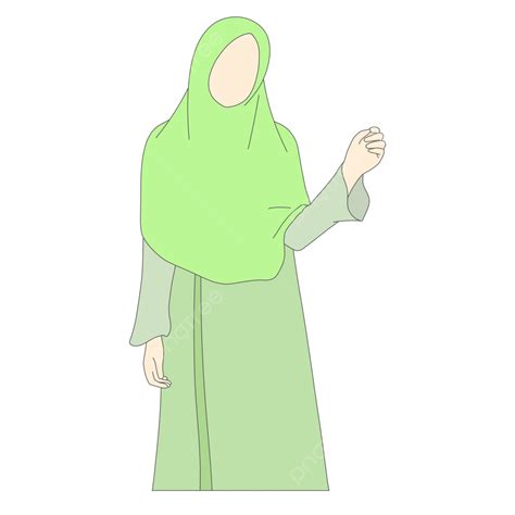 Girl Wearing Hijab Png Transparent Muslim Girl Happy Wear Green Hijab