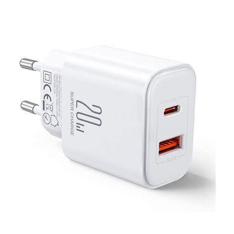 Joyroom 20W USB C USB A GaN Ladegerät PD QC Weiss