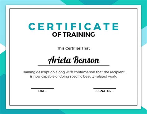 Training Certificate Sample