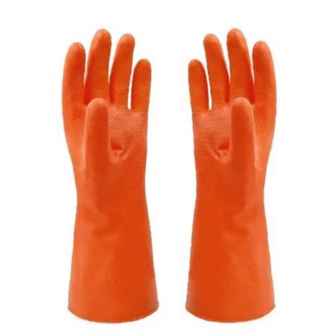 Victor Washable Orange Industrial Rubber Gloves At Rs Pair In New Delhi