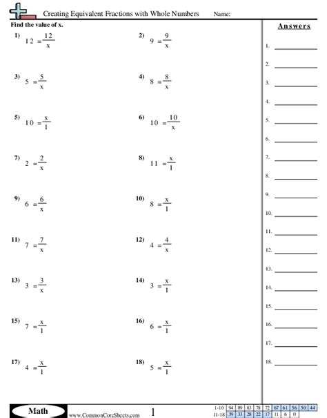 Commoncore Math Worksheet