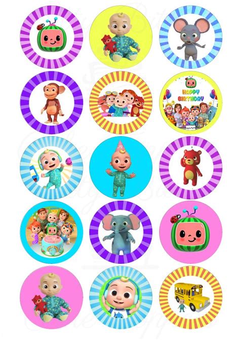 Cocomelon Cupcake Toppers Itty Bitty Cake Toppers