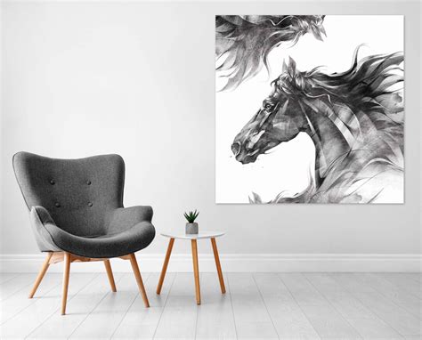 Horse Canvas Wall Art, Canvas Print Animal Home Decor Framed Print ...