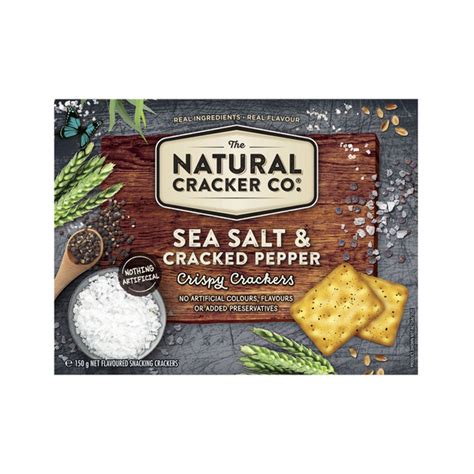 Buy The Natural Cracker Co Crackers Sea Salt Cracked Pepper 150g Coles