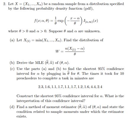 Solved Let X X1 Xn Be A Random Sample From A Chegg