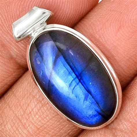 Pendentif Protection Labradorite Monture Argent 925 Ref 8745