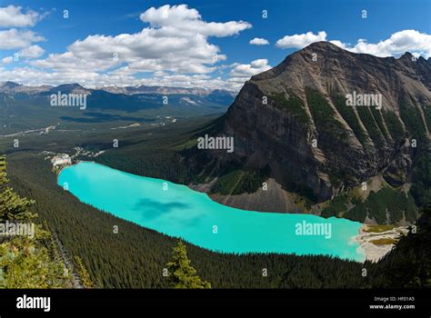 Turquoise Lake Louise With Mount Fairview View From Icefield Parkway