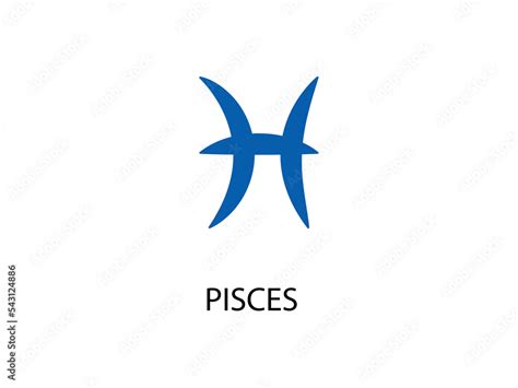 Pisces Symbol of the Horoscope. Zodiac Sign. Vector illustration of ...