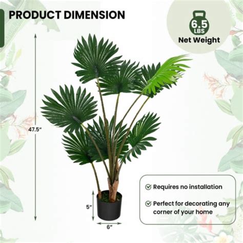 4ft Artificial Tree Artificial Fan Palm Tree Fake Palm Plant For Indoor Outdoor 1 Unit Fred Meyer