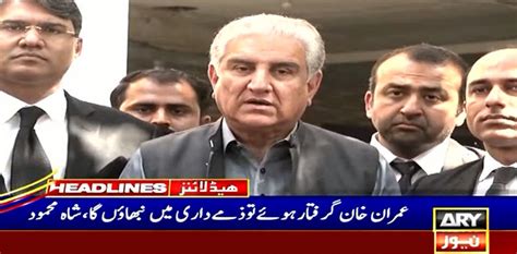 Shah Mahmood Qureshi Says He Will ‘lead Pti If Imran Arrested