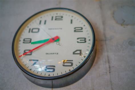 Analog clock on the wall stock photo. Image of routine - 301359316