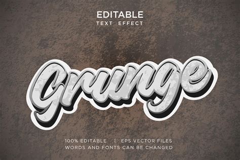 Efecto De Texto Editable Con Textura Grunge Vector Premium