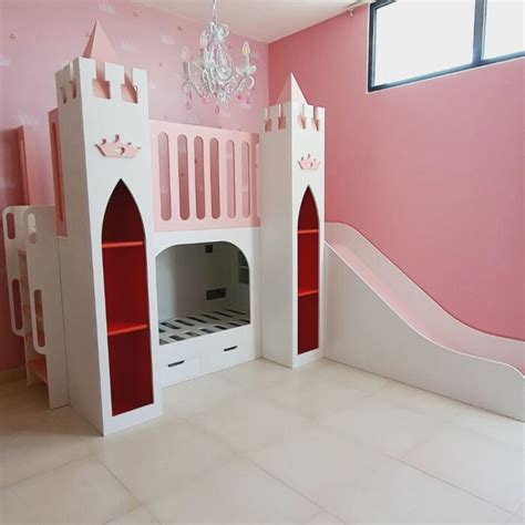 Buy Princess Castle Bed With Slide – White & Pink at Moon Kids Home