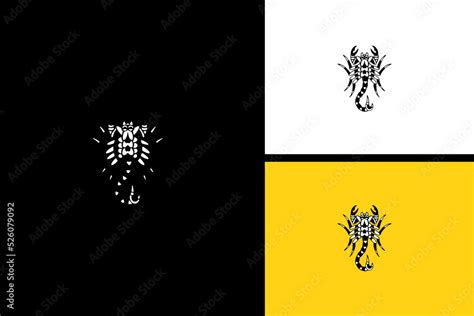 scorpio vector illustration black and white Stock Vector | Adobe Stock