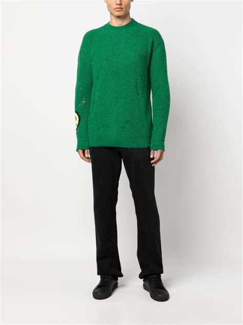 Barrow Logo Intarsia Knit Distressed Jumper Farfetch