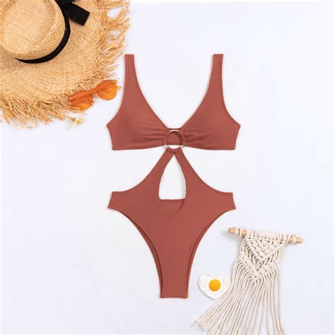 Mitankcoo Sexy One Piece Bathing Suit For Women High Cut Out Slimming