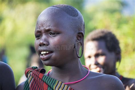 Women From The African Tribe Mursi Surma Ethiopia Editorial