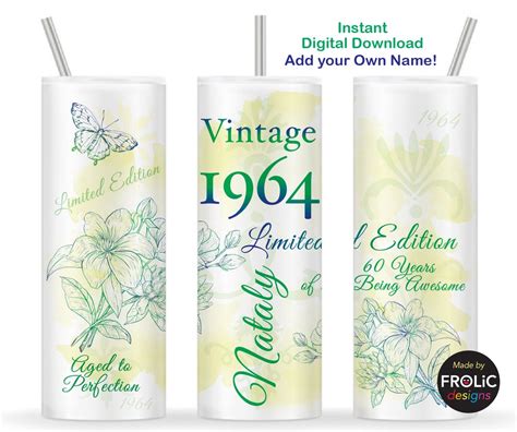 Vintage 1964 60th Birthday Tumbler Wrap 1964 Limited Edition Aged To