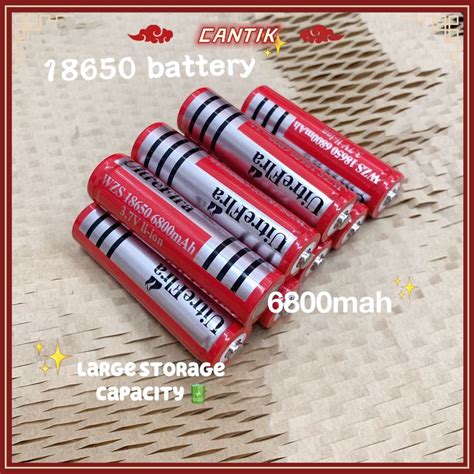 READY STOCK 18650 Battery 6800 MAh 3 7V Rechargeable Batteries Li Ion