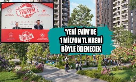 Yeni Evim konut kampanyasında örnek ödeme tablosu İmar Panosu