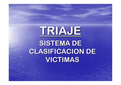 Sistema De Clasificacion De Victimas