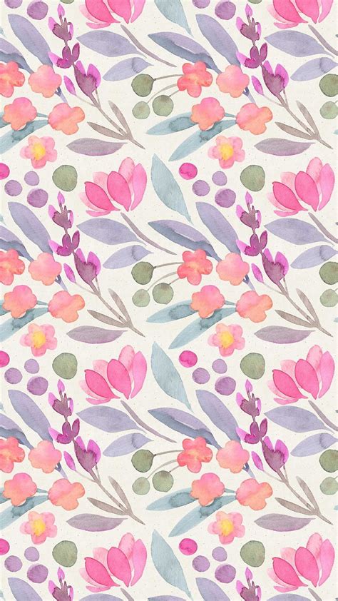 Floral Patrón Phone Background Patterns Watercolor Wallpaper Digital Wallpaper