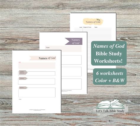 Names of God Printable Names of God Bible Study Names of God List - Etsy