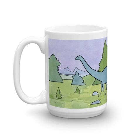 Sauropods And Conifers Jurassic Dinosaur Mug Dinosaur Mug Mugs Dinosaur